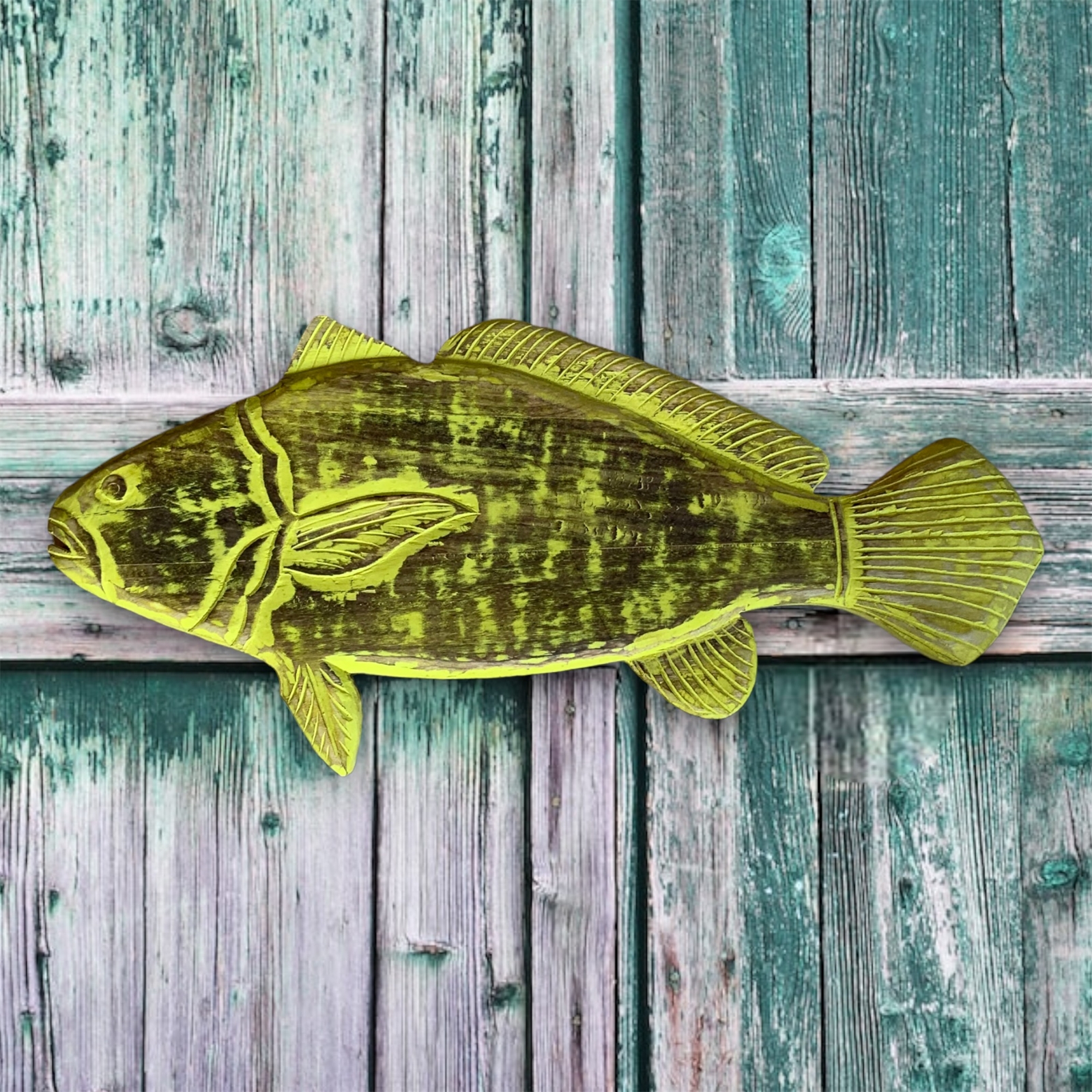 Speckled Trout Wall Hanging Fish -Yellow Distresse